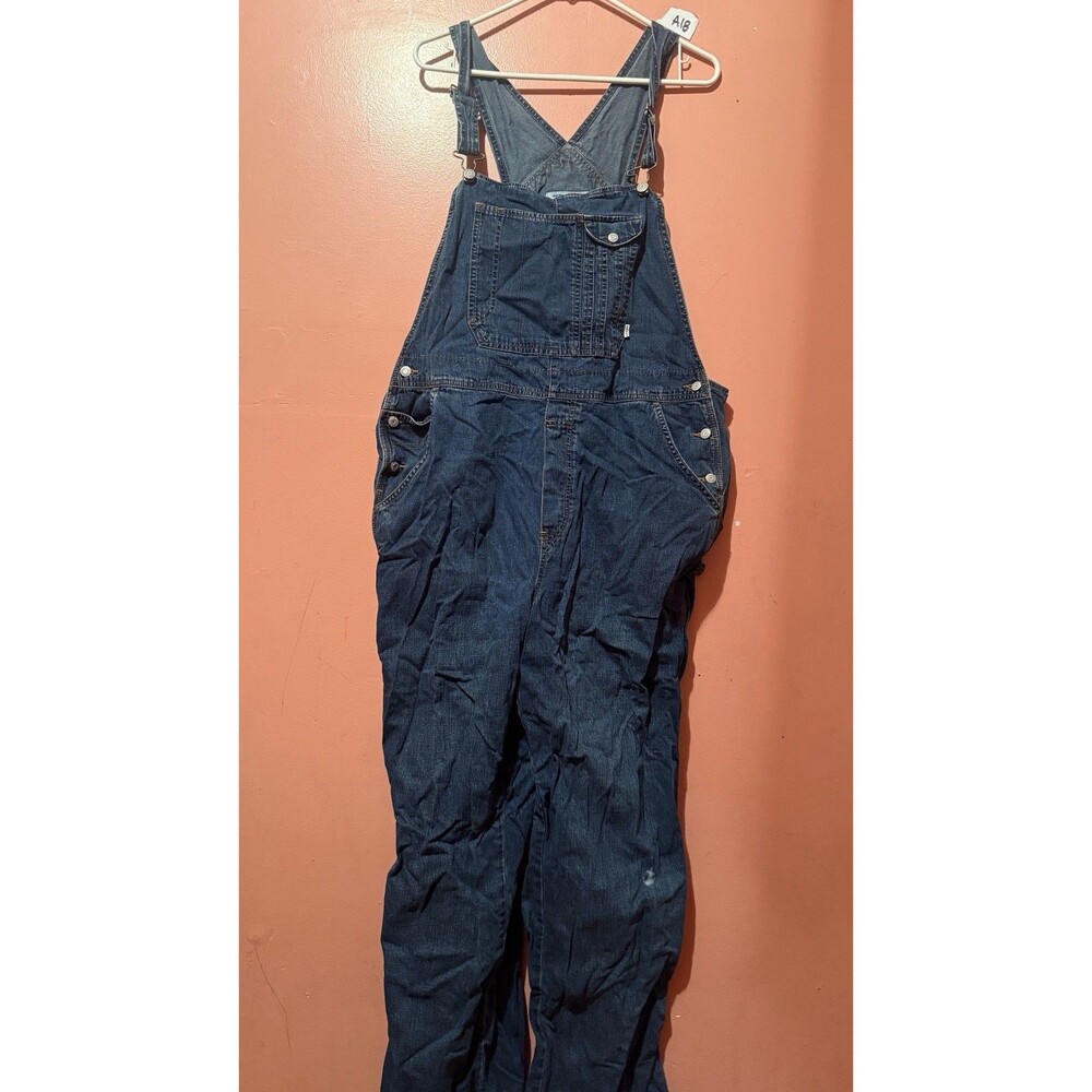 VTG Old Navy Womens Jean Pants Overalls XL Extra Large Dark Blue Denim Y2K 2003